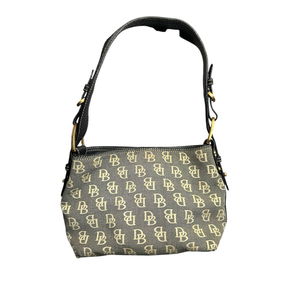 Dooney & Burke Signature Monogrammed Pattern Canvas Hobo Shoulder Strap PursezxA